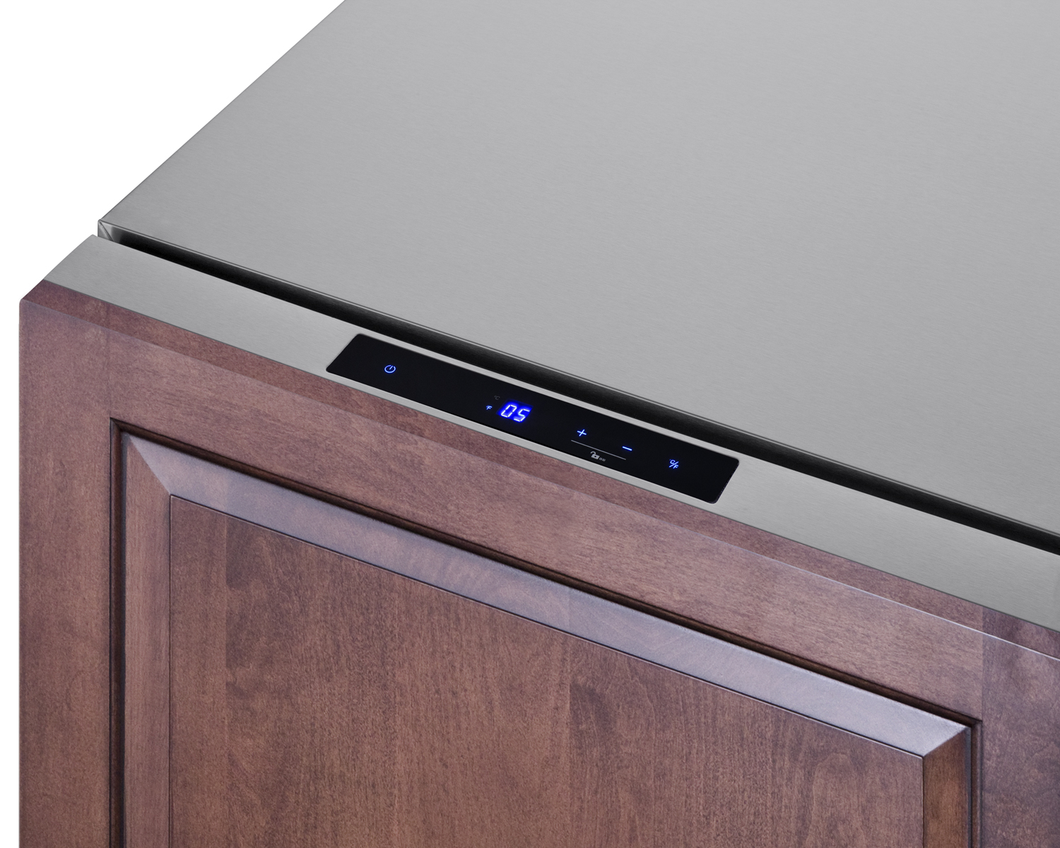 24 in. wide ADA compliant 2-drawer frost-free freezer for indoor or outdoor residential or commercial use, stainless steel exterior with panel-ready drawer fronts